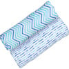 Organic Muslin Swaddle Gift Set, Shades of Blue - Swaddles - 1 - thumbnail