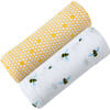 Organic Muslin Swaddle Gift Set, Busy Bees - Swaddles - 1 - thumbnail