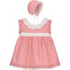 Ruffle Dress & Bonnet Set, Pink - Mixed Apparel Set - 1 - thumbnail