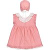 Ruffle Dress & Bonnet Set, Pink - Mixed Apparel Set - 2