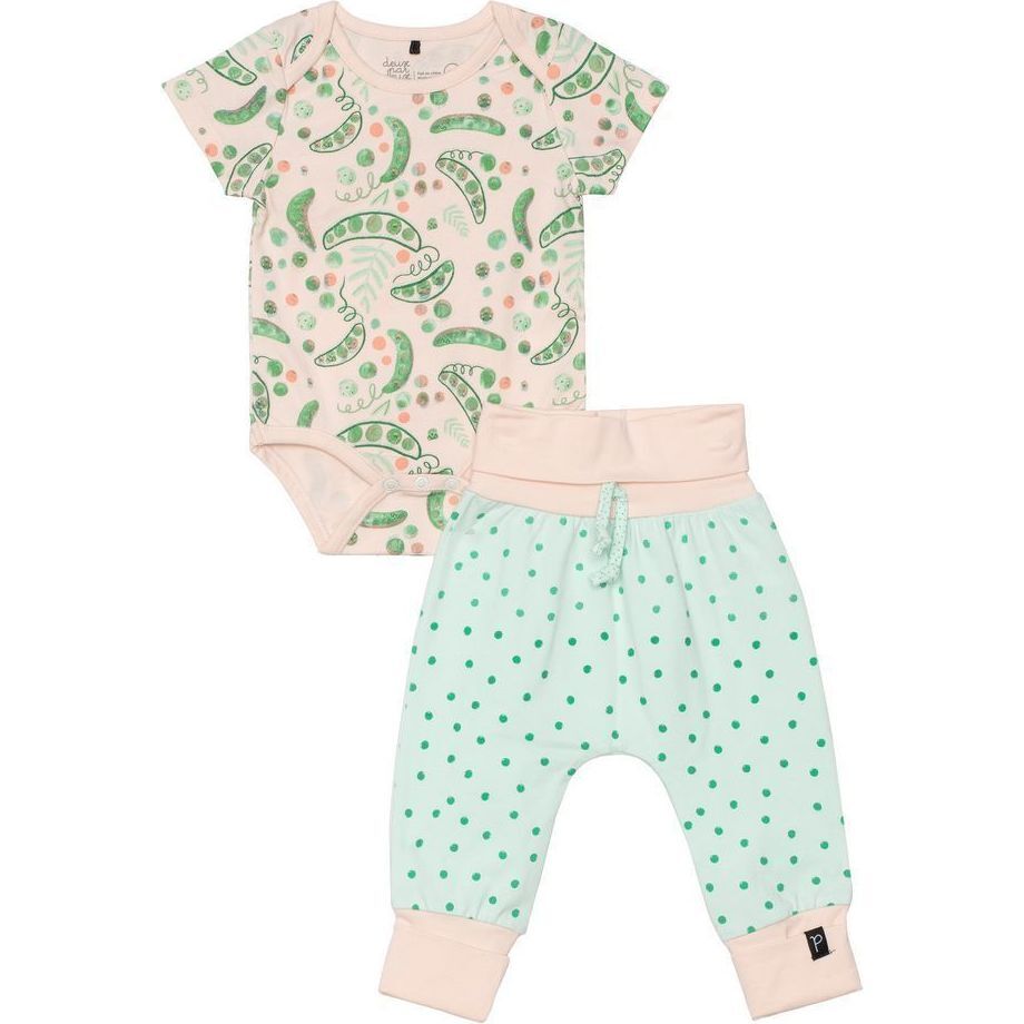 Pea Bodysuit & Pants Set, Beige - Mixed Apparel Set - 1