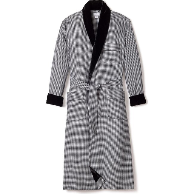 Mens Robe with Velvet, West End Houndstooth - Pajamas - 1