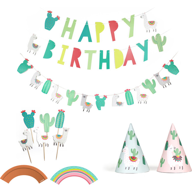 Llama and Cactus Birthday Party Decoration Kit