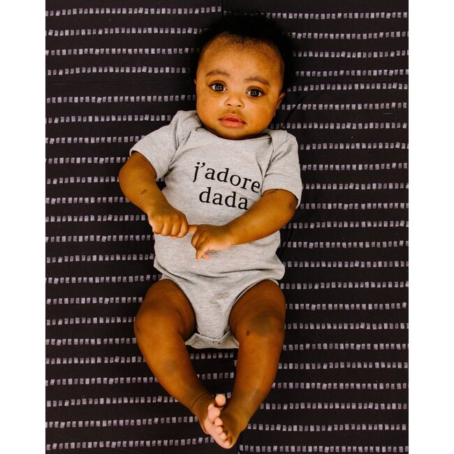 J'adore Dada Bodysuit, Light Grey - Onesies - 2