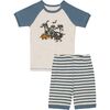 Dino Pajama Set, Blue - Pajamas - 1 - thumbnail