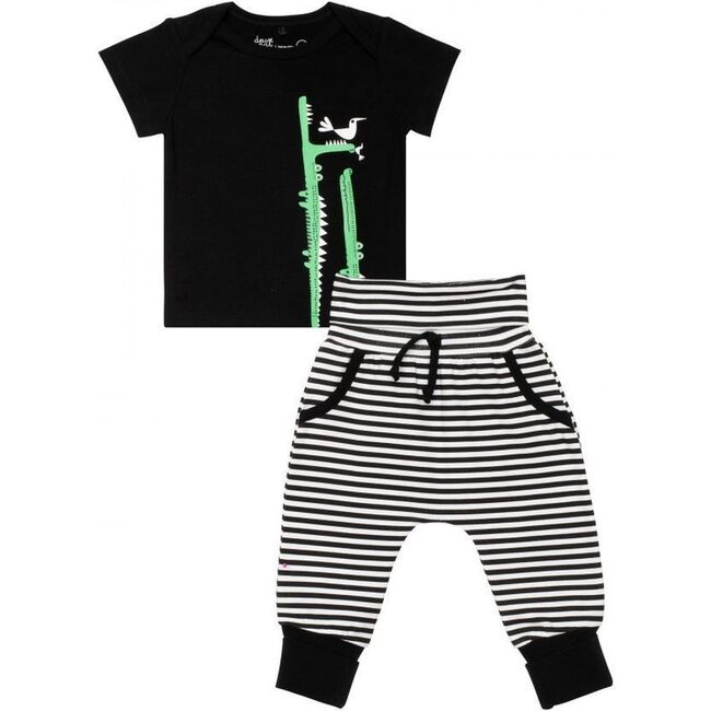 Croc Graphic Outfit Set, Black - Mixed Apparel Set - 1