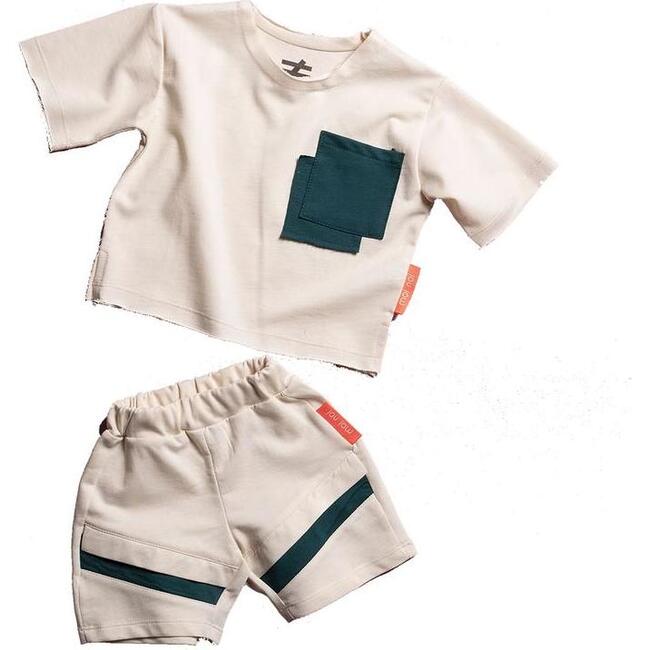 Baby D-Pocket Outfit Set, Beige - Mixed Apparel Set - 1