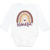 Thankful Rainbow L/S Bodysuit, White - Onesies - 1 - thumbnail