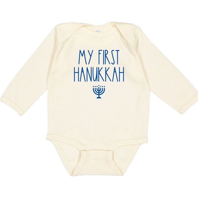 My First Hanukkah L/S Bodysuit, Natural