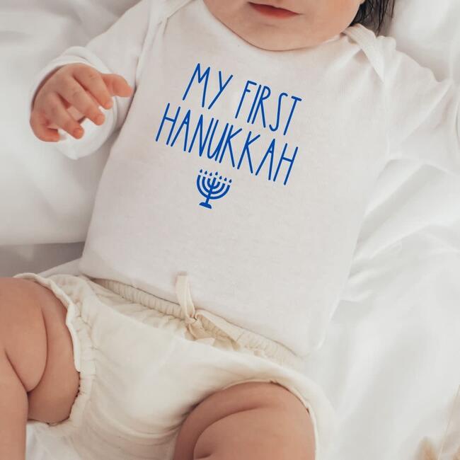 My First Hanukkah L/S Bodysuit, Natural