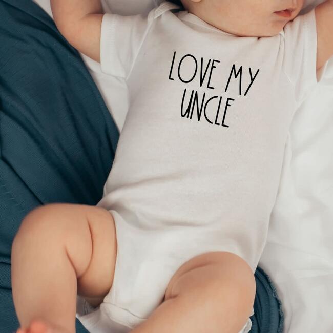 Love My Uncle S/S Bodysuit, Natural - Onesies - 2