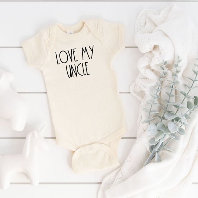 Love My Uncle S/S Bodysuit, Natural - Onesies - 3