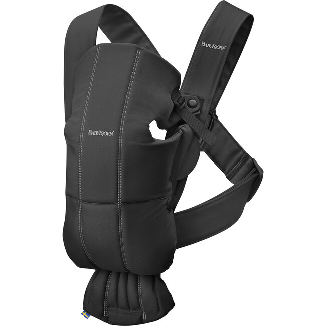 Baby Carrier Mini Cotton, Black - Carriers - 1