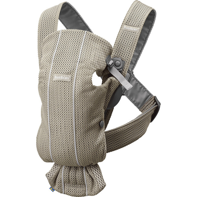 Baby Carrier Mini 3D Mesh, Greige - Carriers - 1