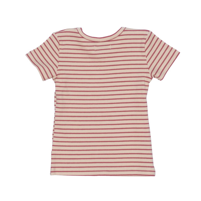 Baby Kai Short Sleeve Tee, Pink & Natural Stripe