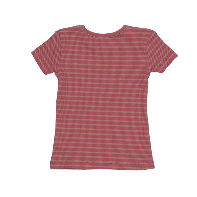 Baby Kai Short Sleeve Tee, Pink & Tan Stripe