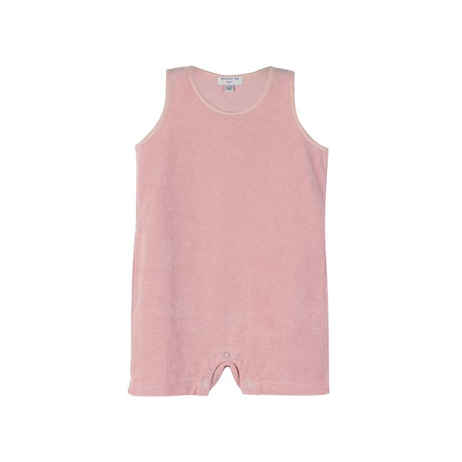 Baby Casey Shorts Romper, Dusty Pink