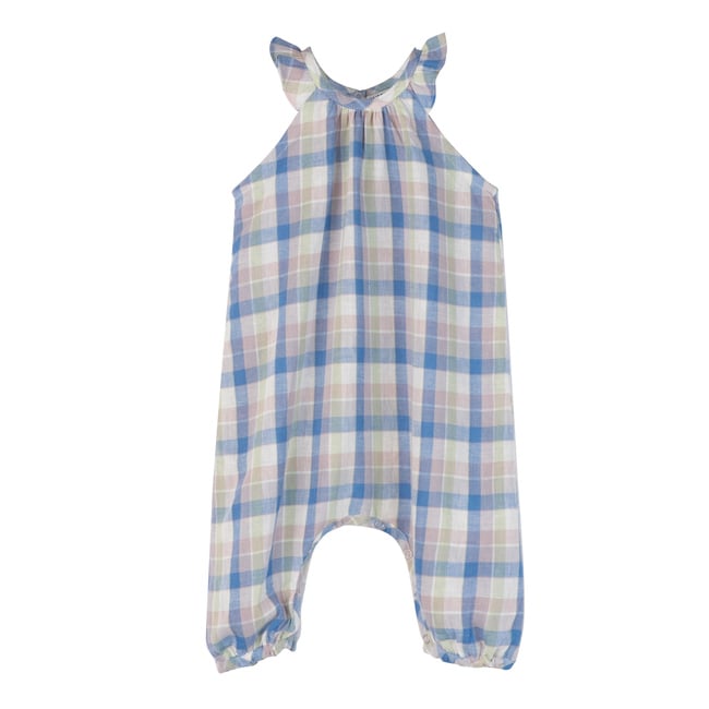 Baby Willow Jumpsuit, Blue Multi Check