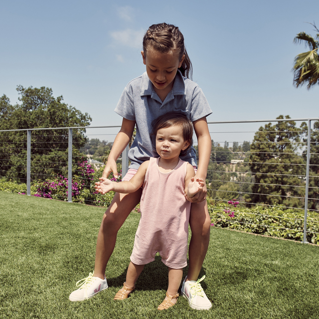 Baby Casey Shorts Romper, Dusty Pink