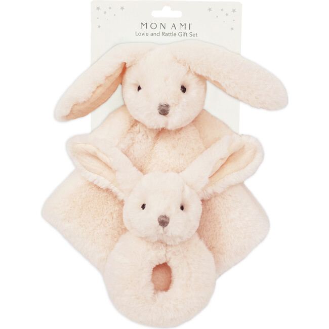 Arabelle Bunny Lovie & Rattle Set, Pink - Rattles - 1