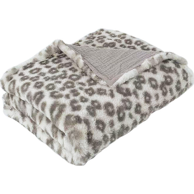 Charmante Faux Fur Baby Blanket, Leopard
