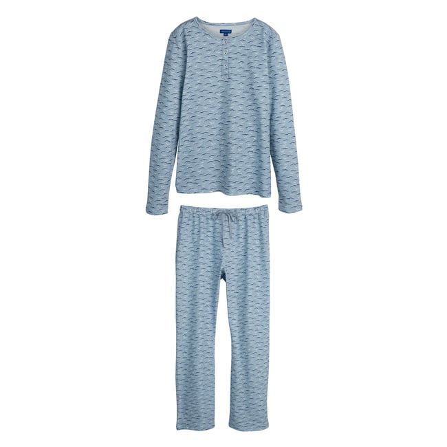 Women's Eliza Pajama Set, Blue Seagulls - Pajamas - 1