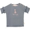 Giraffe Print T-shirt, Navy - Tees - 1 - thumbnail