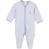 Footed Striped Bodysuit, Blue - Onesies - 1 - thumbnail