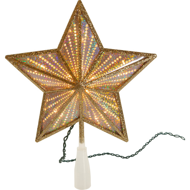 Iridescent Star Tree Topper, Gold - Toppers - 1
