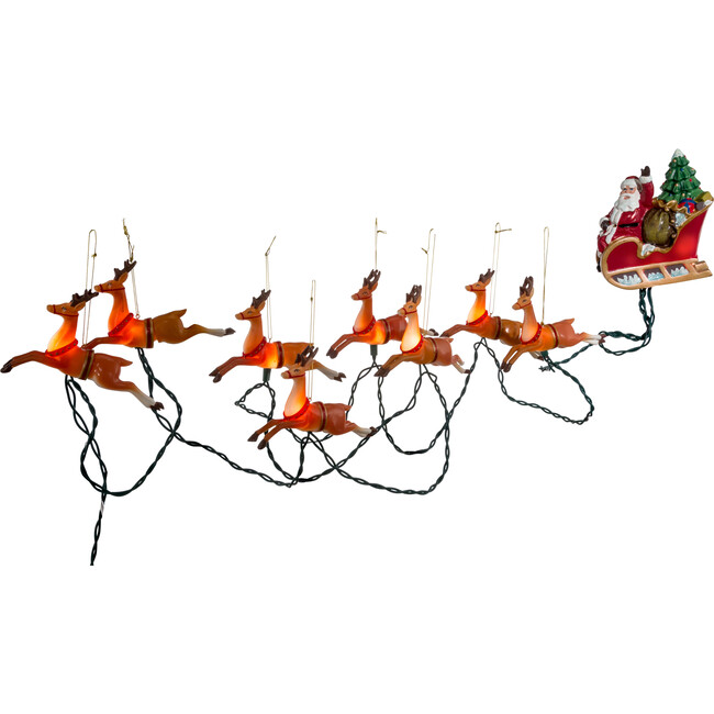 10-Light Santa Sleigh & Reindeer Light Set - Lights - 1