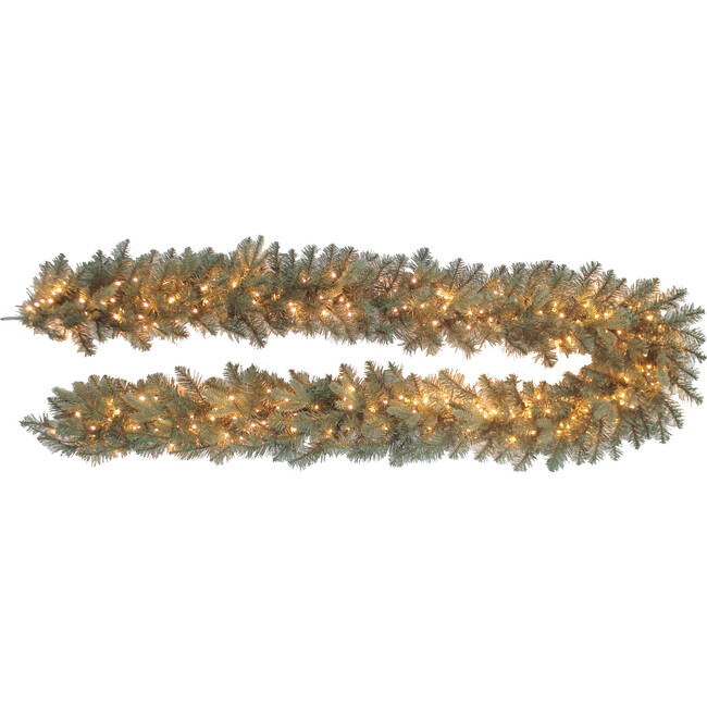 PreLit LED Clustered Blue Spruce Garland, Warm White Kurt Adler