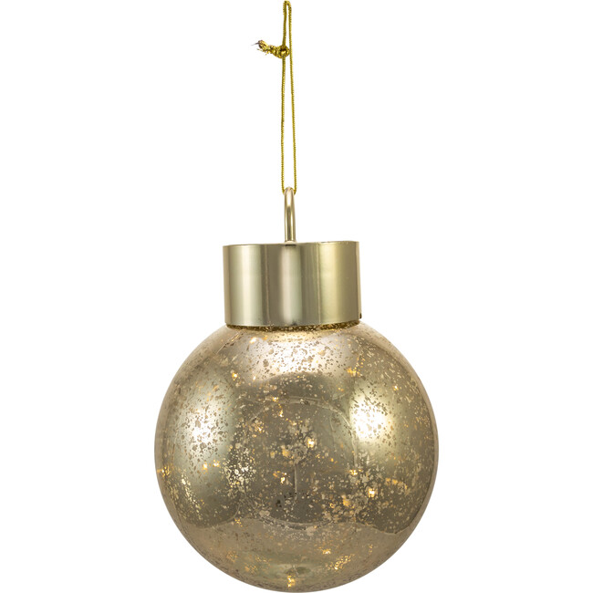 LED Ball Ornament, Gold - Ornaments - 3