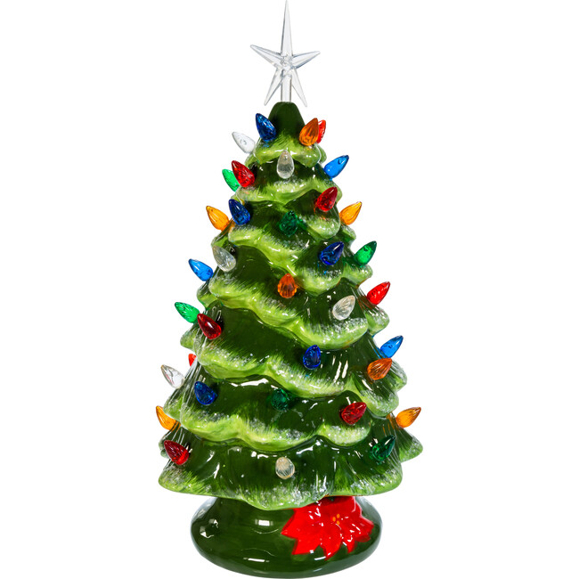 LED Ceramic Christmas Tree Table Accent Piece, Pink - Tabletop Decor - 4