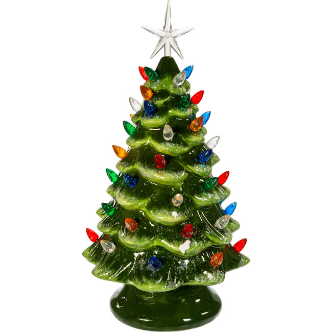 LED Ceramic Christmas Tree Table Accent Piece, Pink - Tabletop Decor - 6