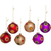 6-Piece Glass Ball Ornament Set, Red/Gold/Purple - Ornaments - 1 - thumbnail