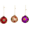 6-Piece Glass Ball Ornament Set, Red/Gold/Purple - Ornaments - 4