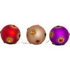 6-Piece Glass Ball Ornament Set, Red/Gold/Purple - Ornaments - 6
