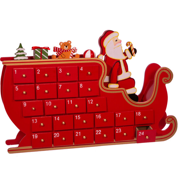 Wooden Santa #39 s Sleigh Advent Calendar Kurt Adler Nutcrackers