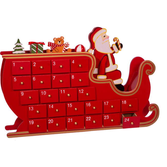 Wooden Santa's Sleigh Advent Calendar - Advent Calendars - 1