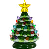 LED Ceramic Christmas Tree Table Accent Piece, Green - Accents - 6