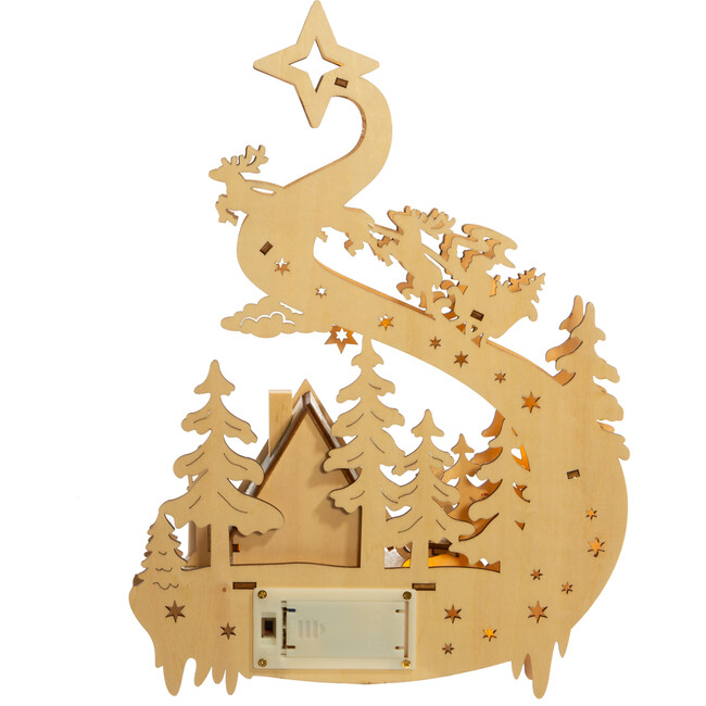 Light-Up Wooden Christmas Village Santa Sleigh Table Accent Piece - Accents - 3