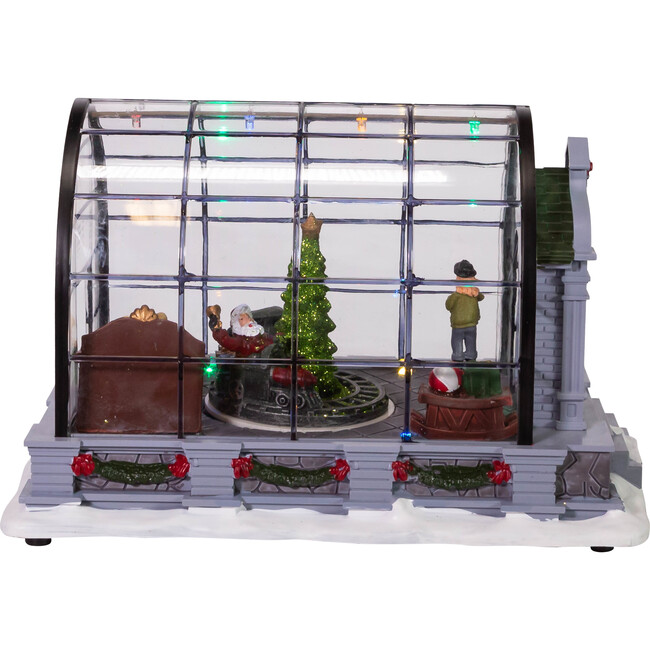 Musical LED Green House Santa Table Accent Piece - Accents - 3