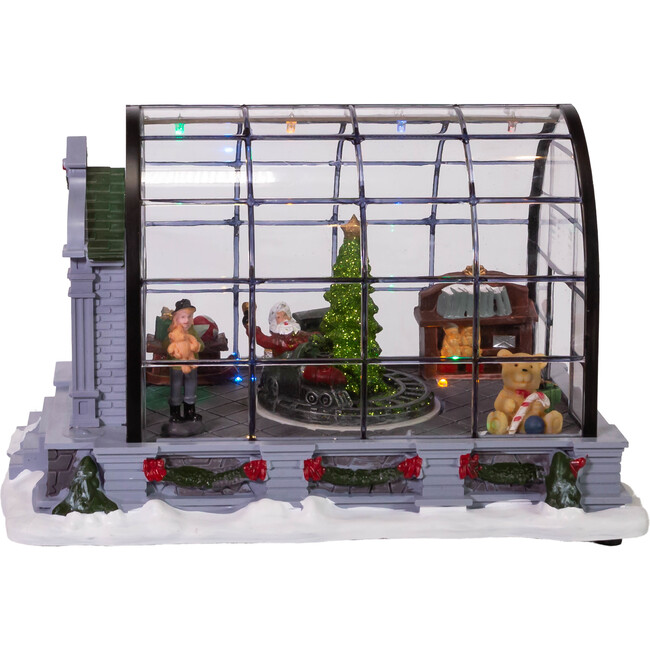 Musical LED Green House Santa Table Accent Piece - Accents - 4