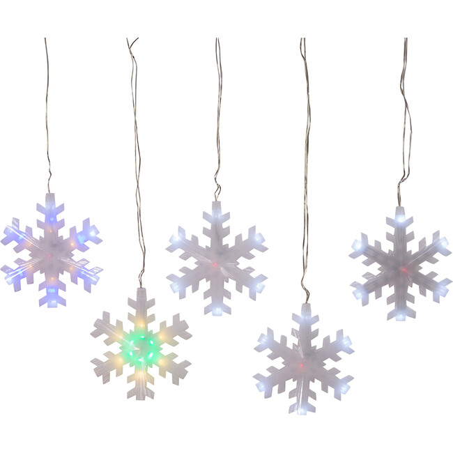 155-Light Color Changing LED Icicle Set, Snowflake - Lights - 1