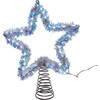 Tinsel Star Tree Topper with LED Lights, Cool White - Toppers - 1 - thumbnail
