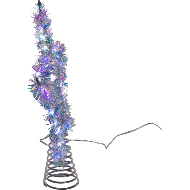 Tinsel Star Tree Topper with LED Lights, Cool White - Toppers - 2
