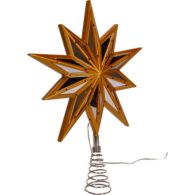 25-Light 10-Point Star Tree Topper, Gold - Toppers - 9