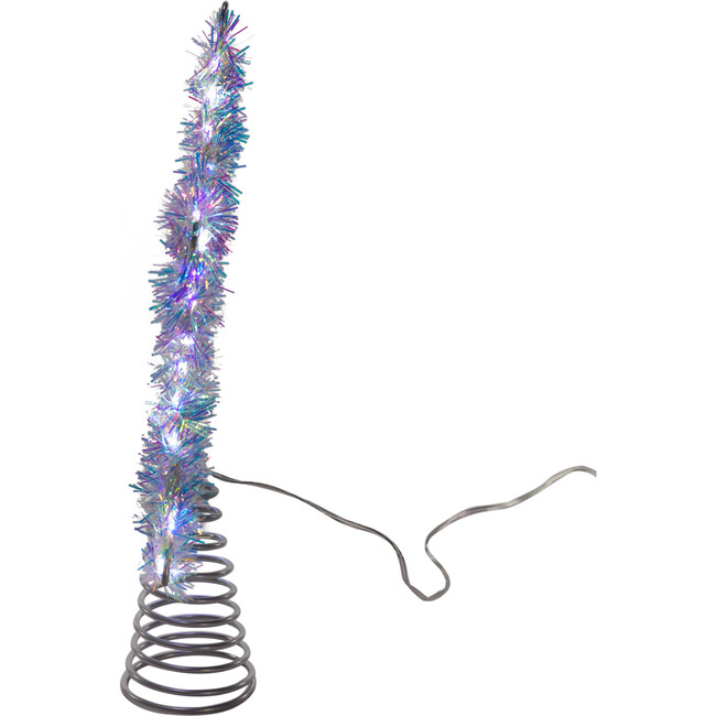 Tinsel Star Tree Topper with LED Lights, Cool White - Toppers - 3