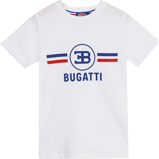 Ettore Bugatti Logo T-Shirt, White - Tees - 1