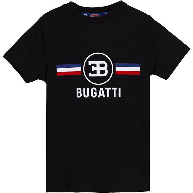 Ettore Bugatti Logo T-Shirt, Black - Tees - 1